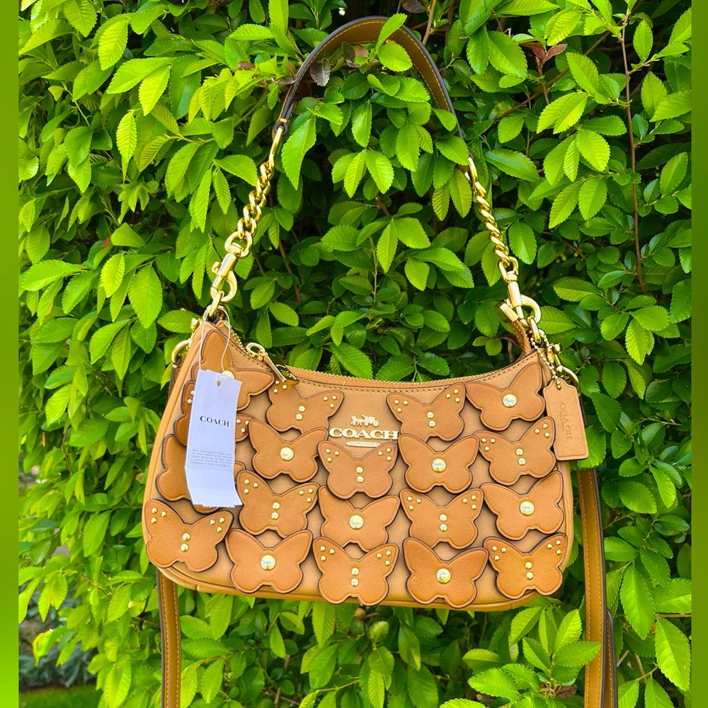 Sold ❌Coach Teri Shoulder Bag With Butterfly Applique NWT